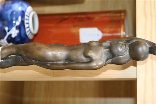 A figurative bronze of an African lady, signed John Skelton, 2/10, dated 1980, height 35cm